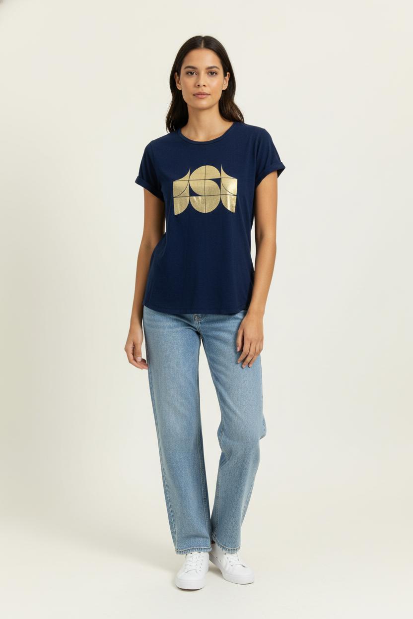 Tee-shirt Bleu et Doré - Taille XS/34 de la marque Soeur | PARAD99229 - Vendu par Paradigme - Image 1