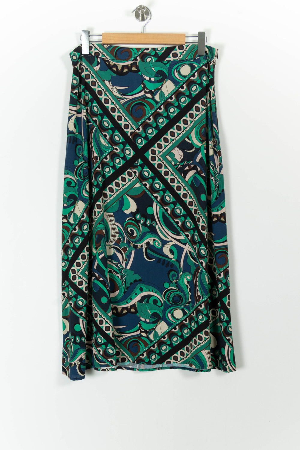 Jupe Mi-longue Verte et Bleue - Taille XL/42 de la marque La Fée Maraboutée | PARAD99237 - Vendu par Paradigme - Image 2