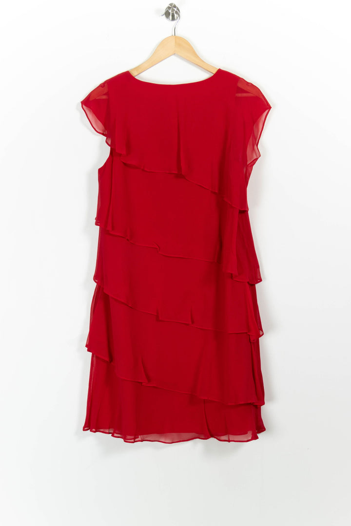 Robe Volantée Rouge - Taille M/38 de la marque Maison 123 | PARAD99252 - Vendu par Paradigme - Image 4