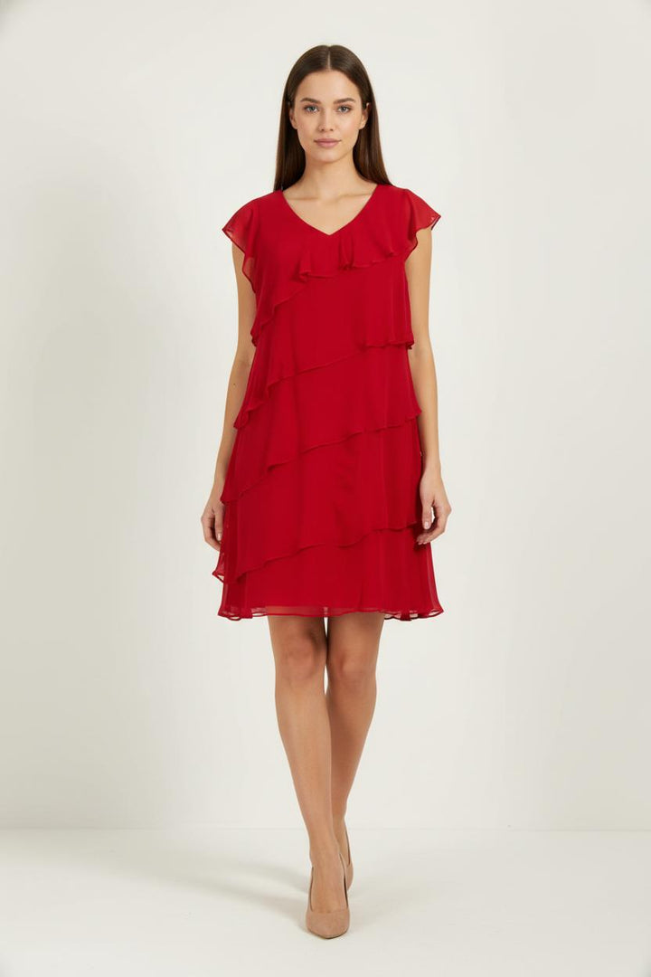 Robe Volantée Rouge - Taille M/38 de la marque Maison 123 | PARAD99252 - Vendu par Paradigme - Image 1