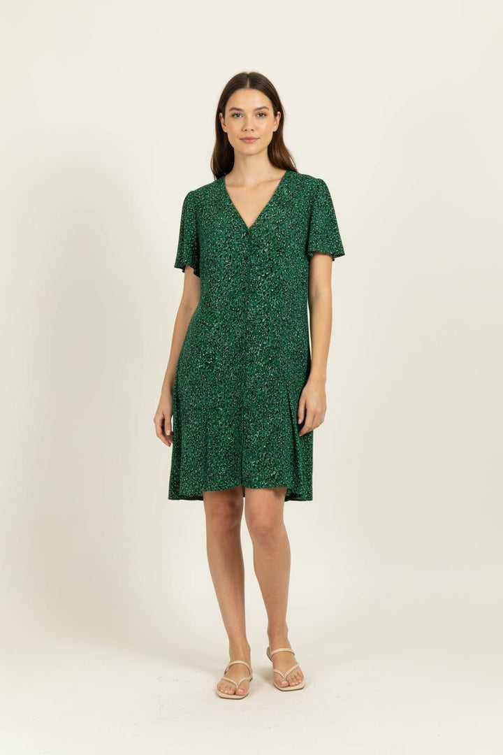 Robe Imprimée Verte - Taille L/40 de la marque IKKS | PARAD99256 - Vendu par Paradigme - Image 1