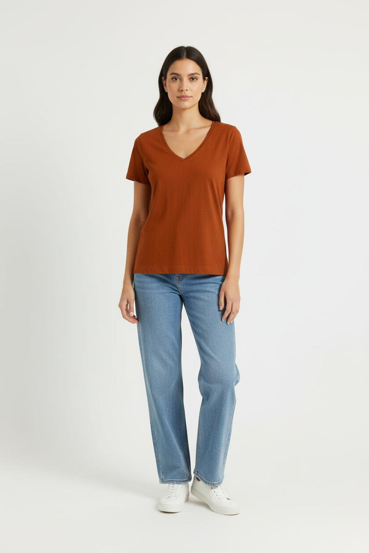 Tee-shirt Marron - Taille XS/34 de la marque La Fée Maraboutée | PARAD99286 - Vendu par Paradigme - Image 1