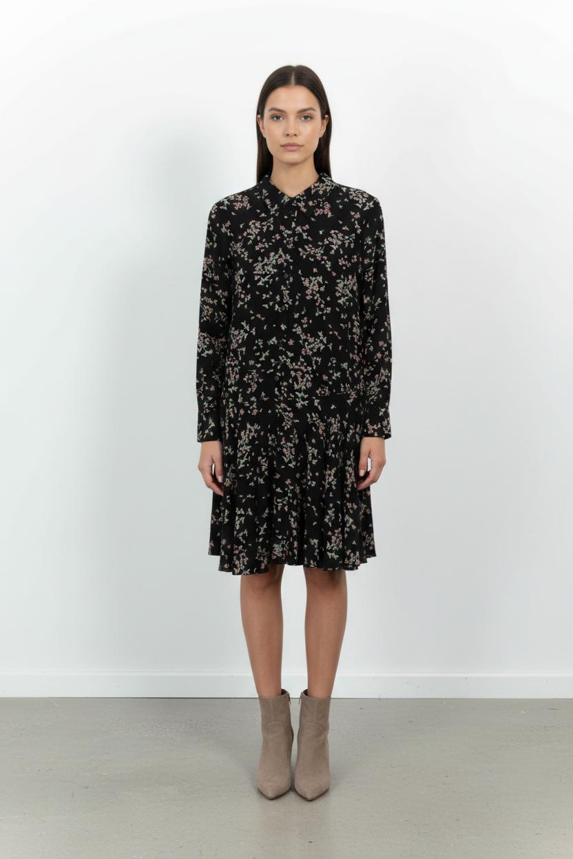 Robe Chemisier Noire et Fleurie - Taille L/40 de la marque Comptoir des Cotonniers | PARAD99292 - Vendu par Paradigme - Image 1