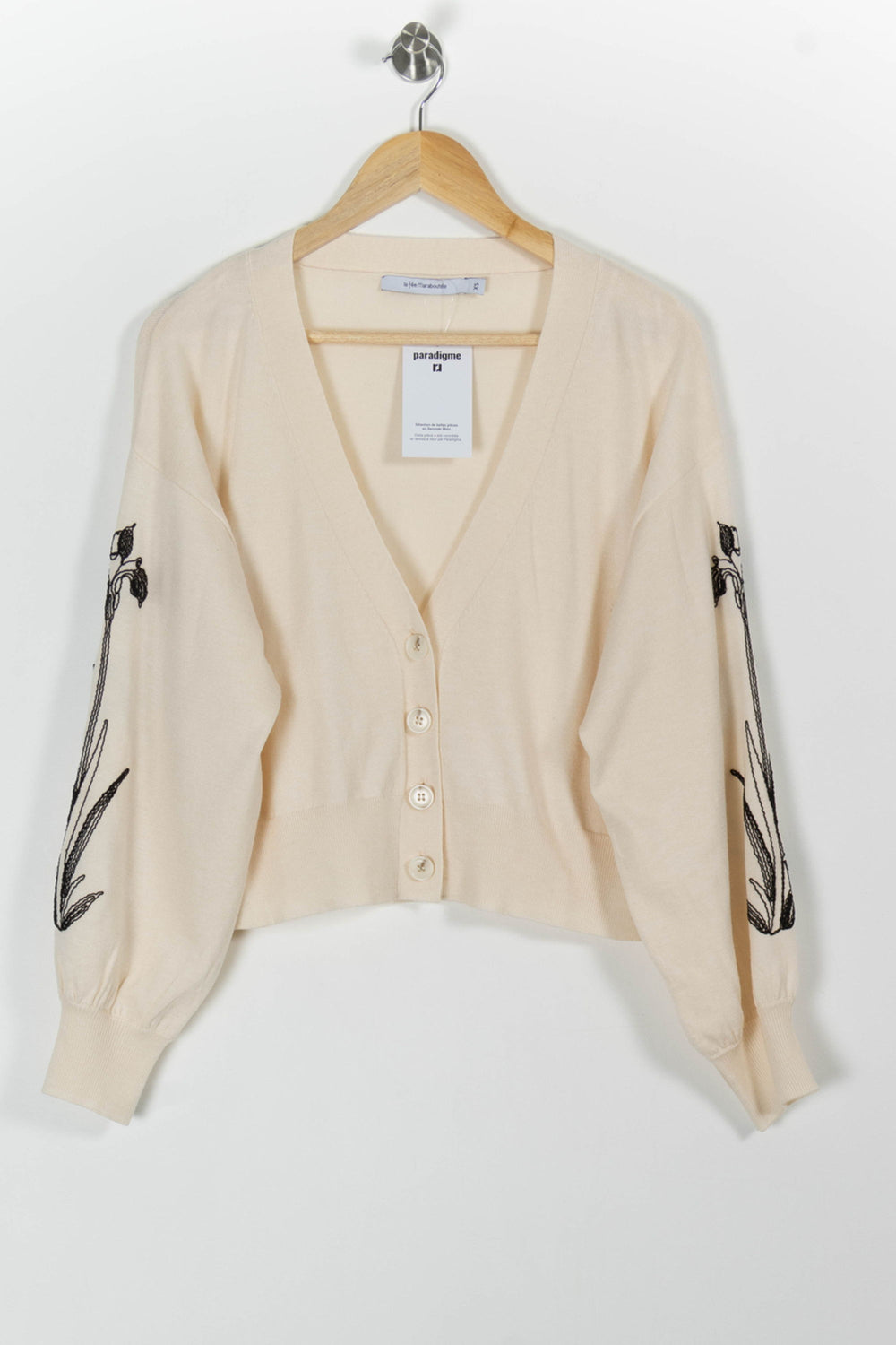 Cardigan Beige - Taille XS/34 de la marque La Fée Maraboutée | PARAD99296 - Vendu par Paradigme - Image 2