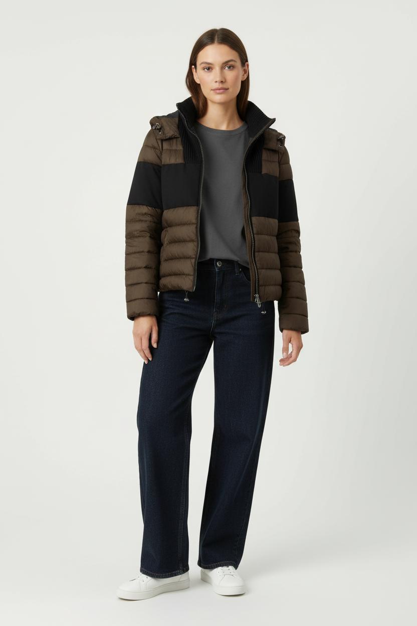 Doudoune Marron et Noire - Taille S/36 de la marque IKKS | PARAD99300 - Vendu par Paradigme - Image 1