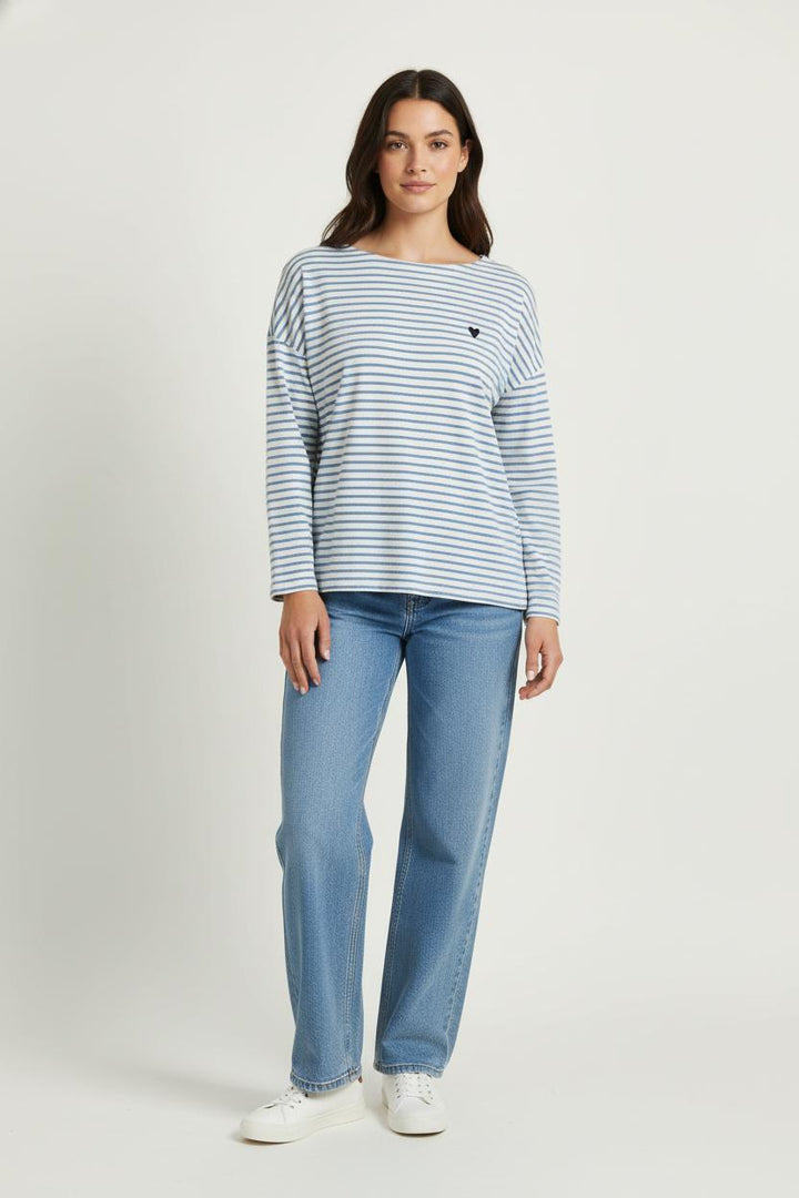 Marinière Bleue et Blanche - Taille L/40 de la marque I.Code | PARAD99305 - Vendu par Paradigme - Image 1