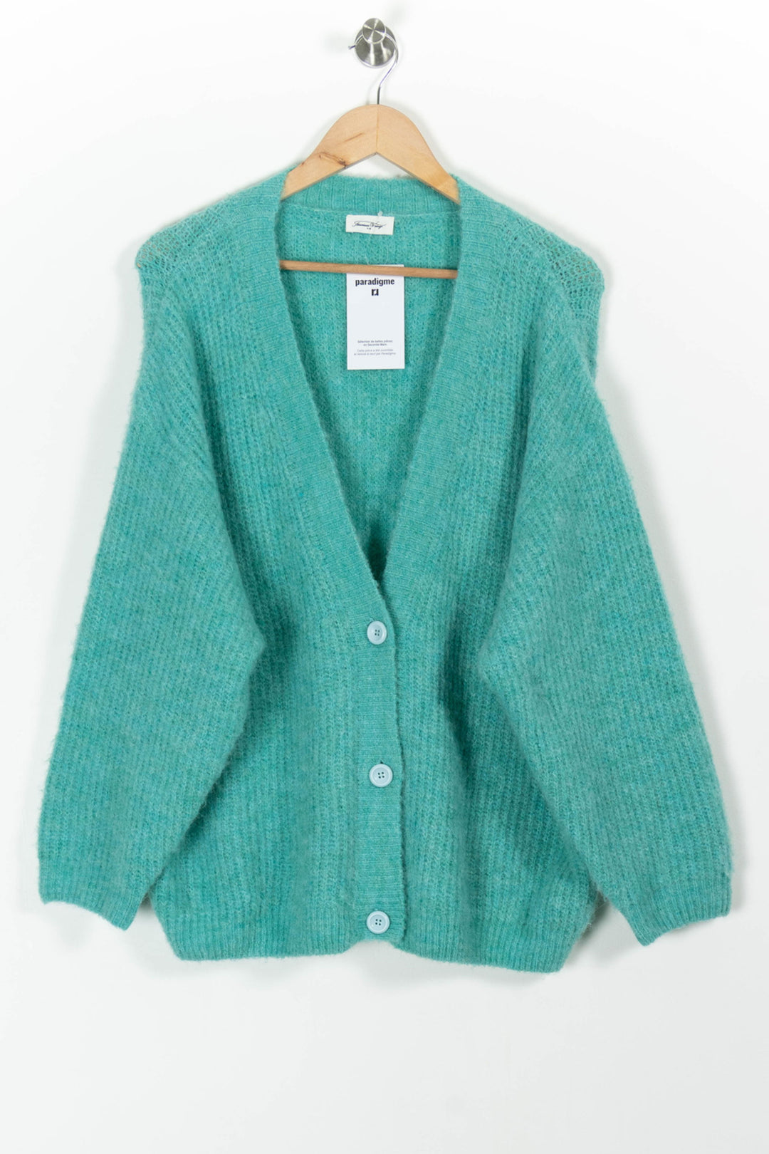 Cardigan Vert - Taille S/36 de la marque American Vintage | PARAD99307 - Vendu par Paradigme - Image 2