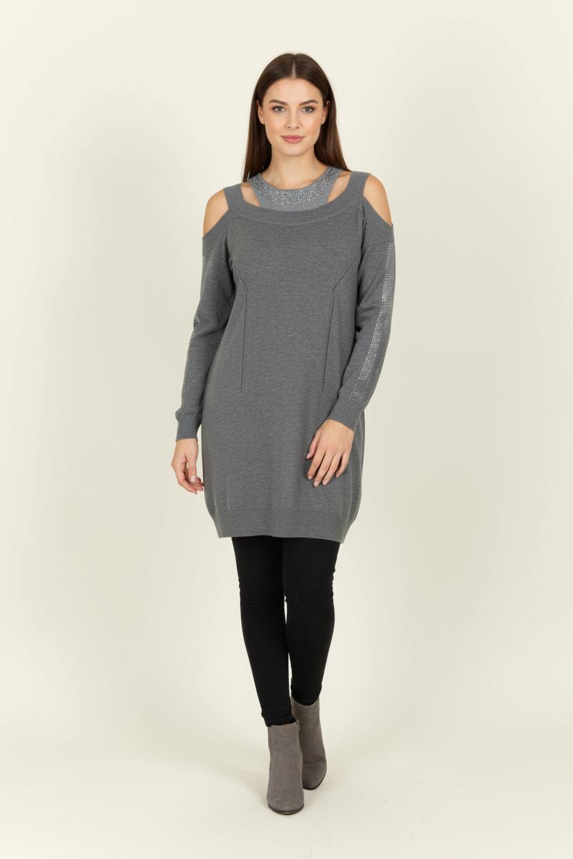 Robe Pull Grise - Taille S/36 de la marque Liu Jo | PARAD99309 - Vendu par Paradigme - Image 1