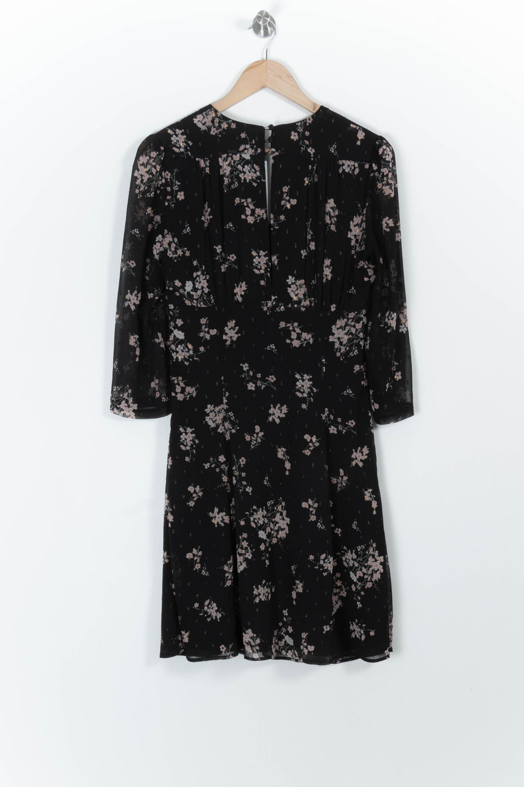 Robe Fleurie Noire et Rose - Taille M/38 de la marque Claudie Pierlot | PARAD99312 - Vendu par Paradigme - Image 4