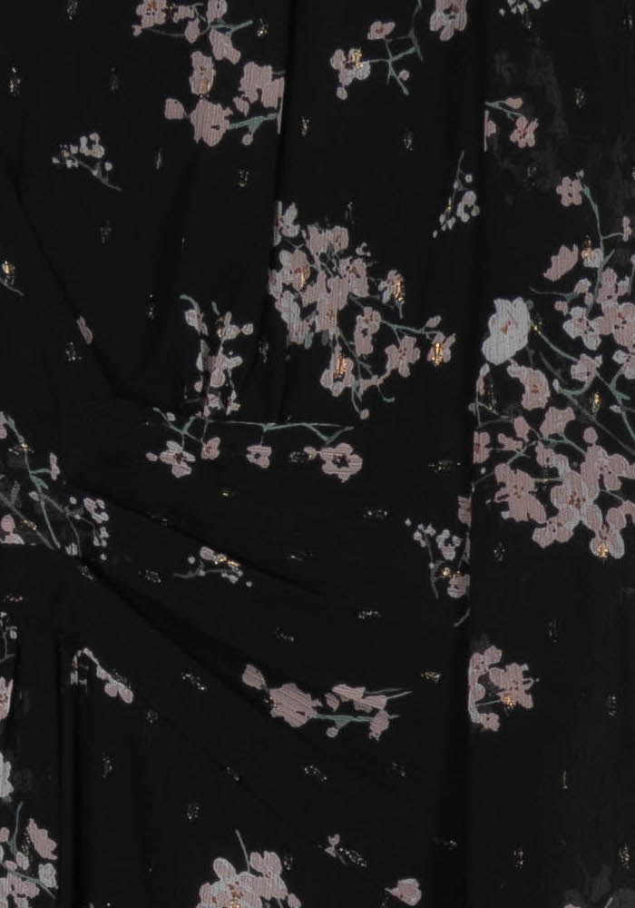 Robe Fleurie Noire et Rose - Taille M/38 de la marque Claudie Pierlot | PARAD99312 - Vendu par Paradigme - Image 3
