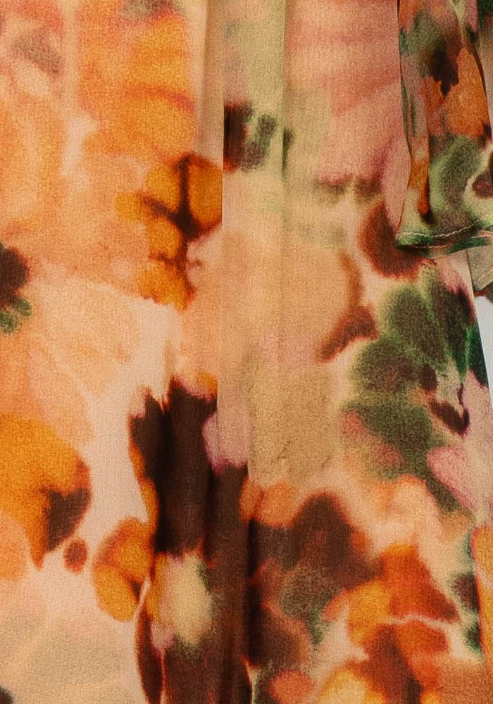 Robe Fleurie Orange et Verte - Taille S/36 de la marque Sud express | PARAD99314 - Vendu par Paradigme - Image 3