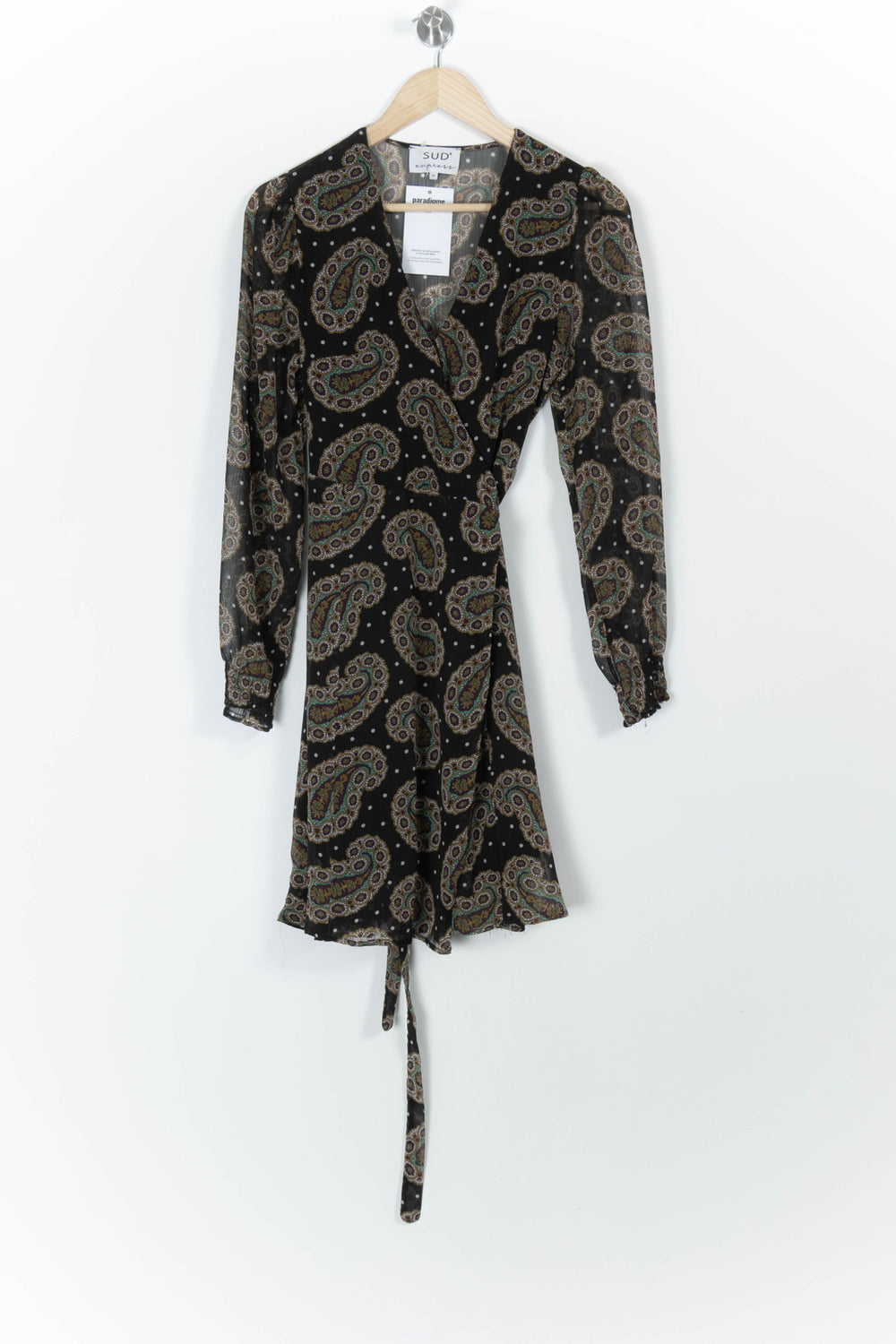 Robe Portefeuille Noire et Marron - Taille M/38 de la marque Sud express | PARAD99317 - Vendu par Paradigme - Image 2
