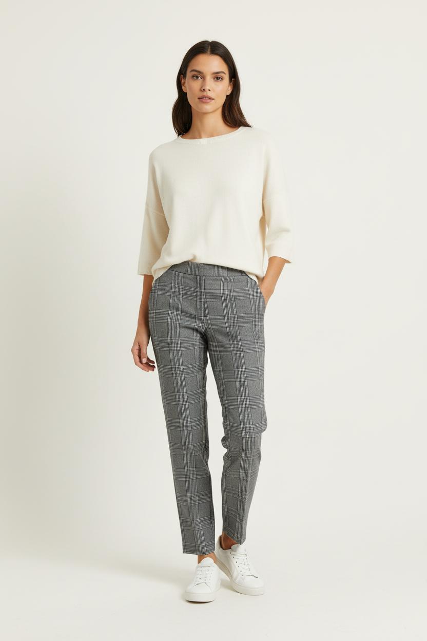 Pantalon À Carreaux Gris - Taille L/40 de la marque Maje | PARAD99321 - Vendu par Paradigme - Image 1