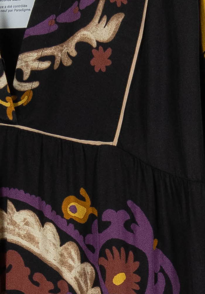 Robe Longue Noire et Jaune - Taille M/38 de la marque ba&sh | PARAD99323 - Vendu par Paradigme - Image 3