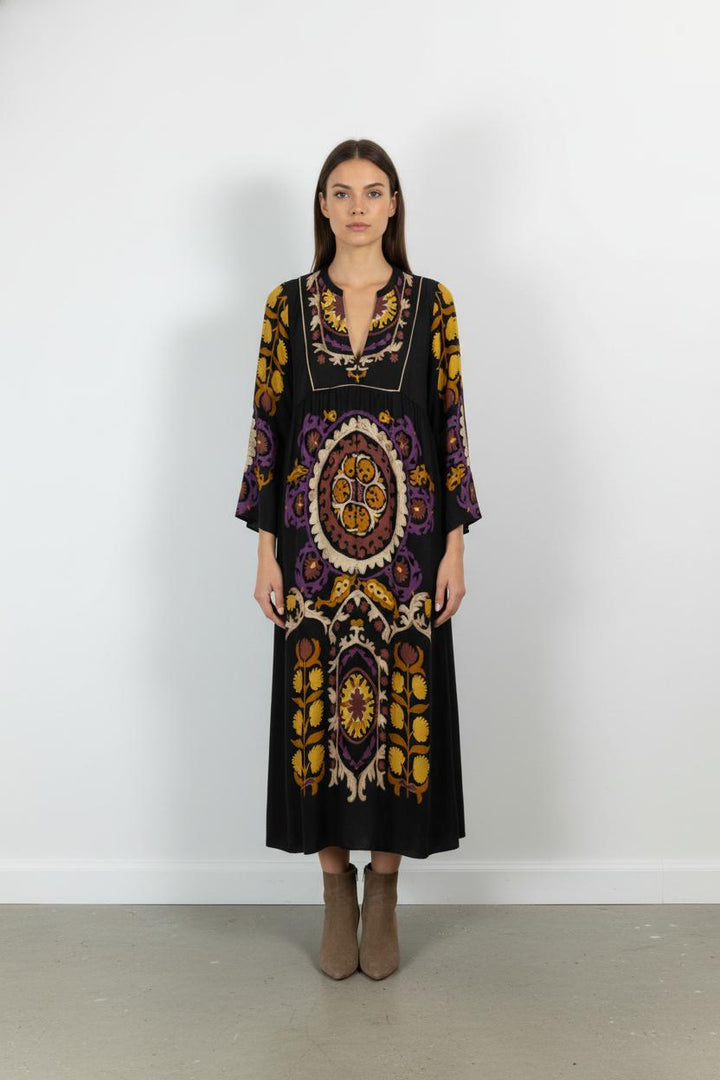 Robe Longue Noire et Jaune - Taille M/38 de la marque ba&sh | PARAD99323 - Vendu par Paradigme - Image 1