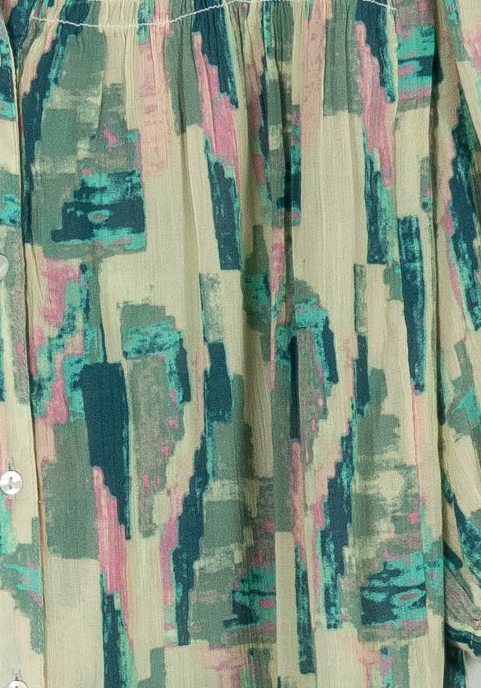 Blouse Verte et Rose - Taille L/40 de la marque ba&sh | PARAD99332 - Vendu par Paradigme - Image 3