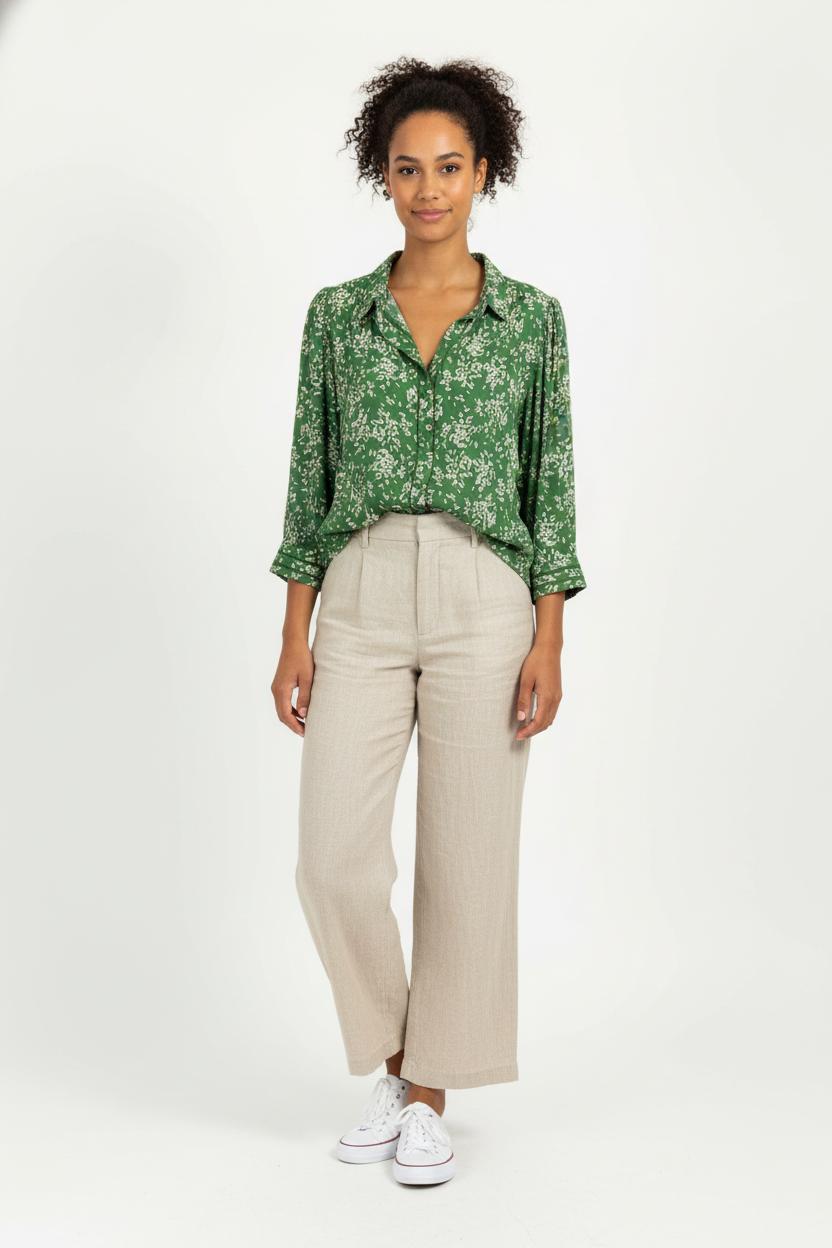 Chemise Verte et Blanche - Taille L/40 de la marque ba&sh | PARAD99346 - Vendu par Paradigme - Image 1