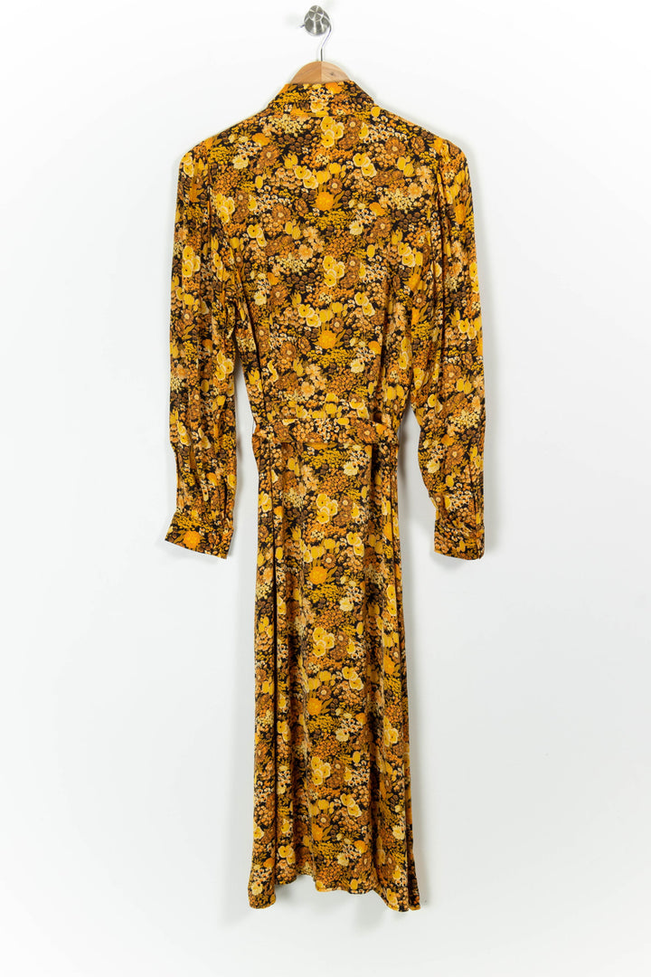 Robe Longue Jaune et Marron - Taille M/38 de la marque Tara Jarmon | PARAD99348 - Vendu par Paradigme - Image 4