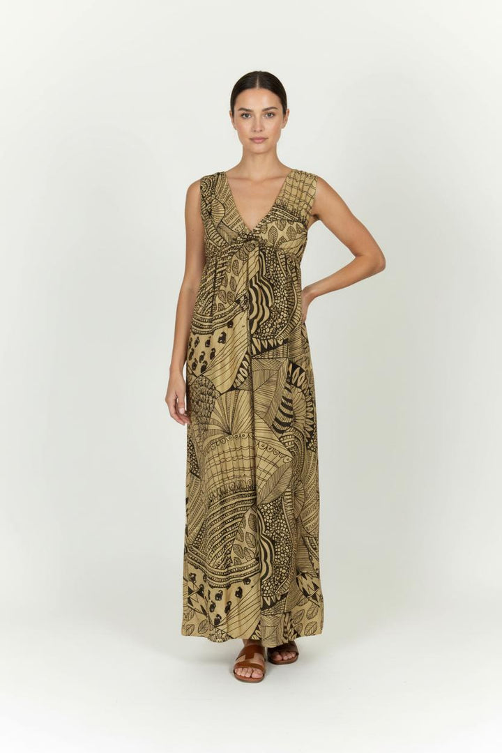 Robe Longue Beige et Noire - Taille L/40 de la marque Maje | PARAD99352 - Vendu par Paradigme - Image 1