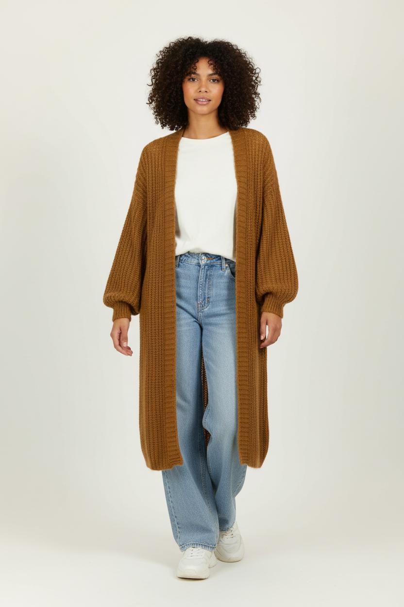 Cardigan Marron - Taille S/36 de la marque La Fée Maraboutée | PARAD99364 - Vendu par Paradigme - Image 1