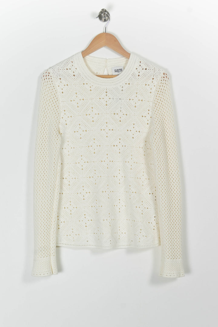 Pull Blanc - Taille M/38 de la marque Claudie Pierlot | PARAD99372 - Vendu par Paradigme - Image 2