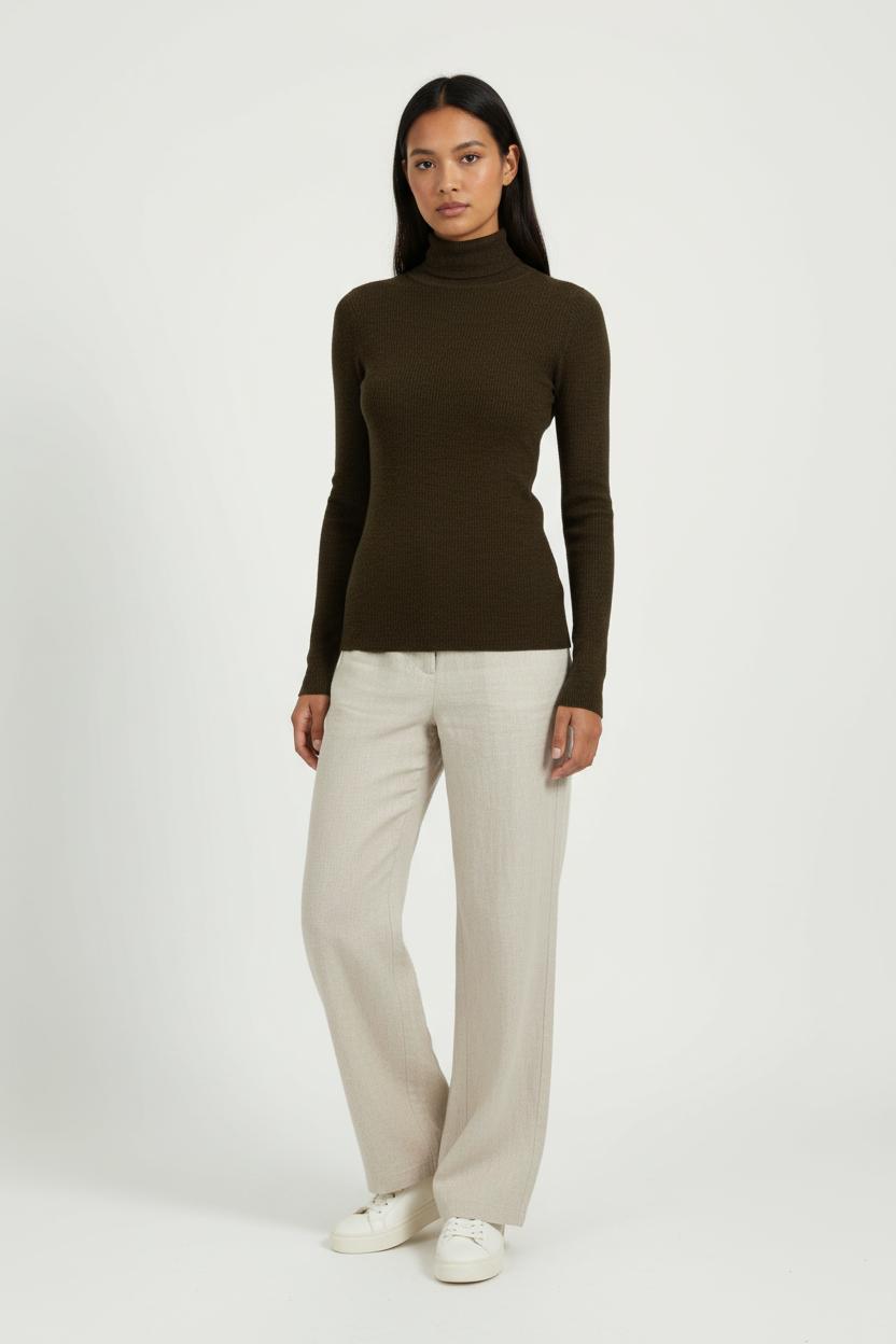 Pull Col Roulé Marron - Taille XS/34 de la marque Kookai | PARAD99381 - Vendu par Paradigme - Image 1