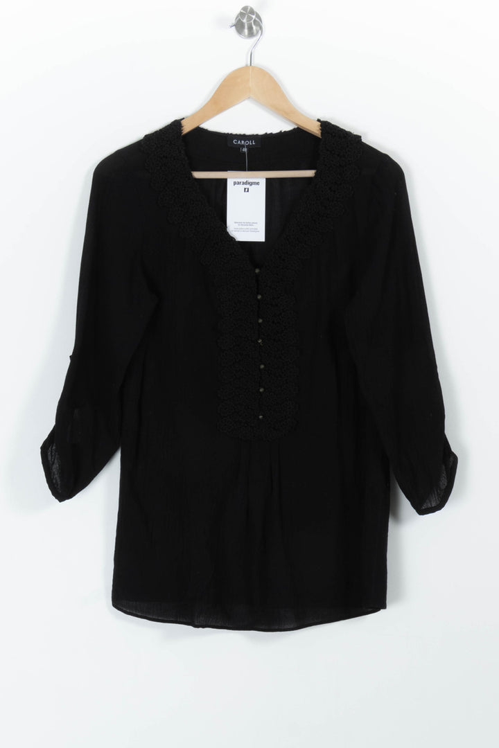 Blouse Noire - Taille L/40 de la marque Caroll | PARAD99384 - Vendu par Paradigme - Image 2