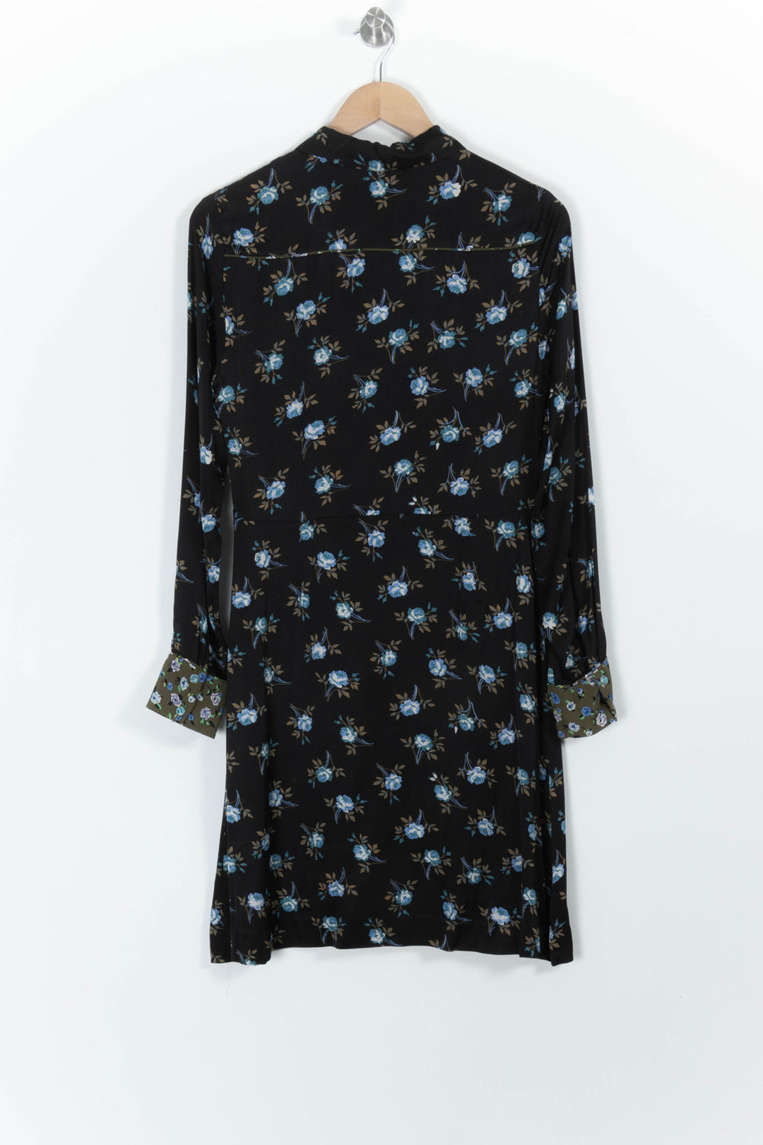 Robe Chemise Noire et Bleue - Taille M/38 de la marque Sandro | PARAD99385 - Vendu par Paradigme - Image 4