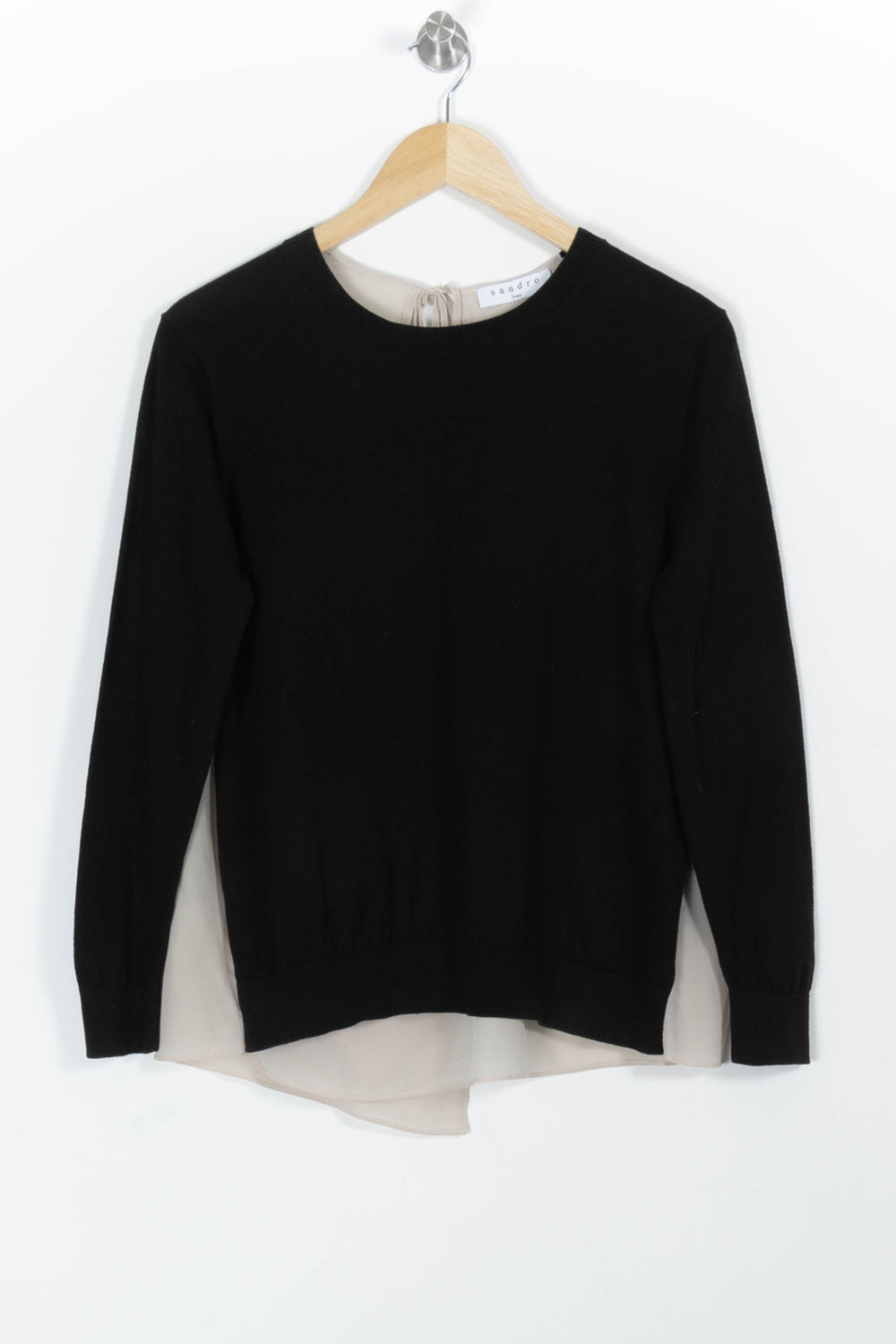 Pull Noir et Beige - Taille S/36 de la marque Sandro | PARAD99386 - Vendu par Paradigme - Image 2