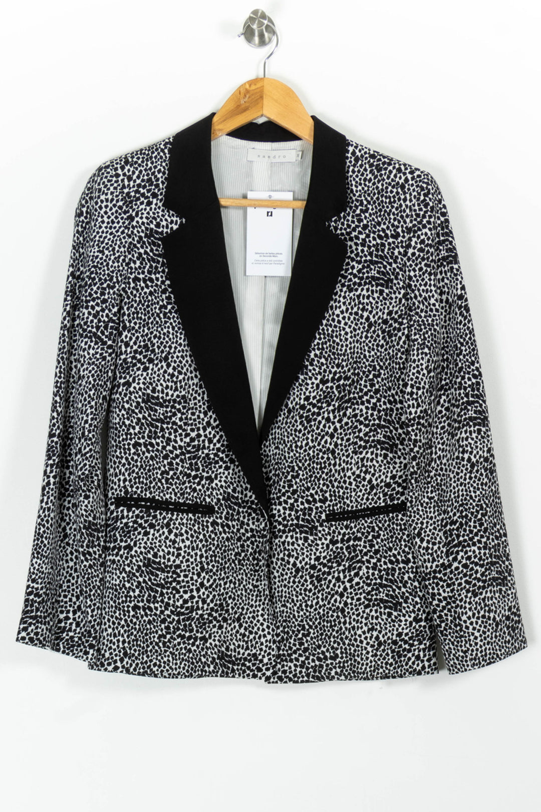 Blazer Noir et Blanc - Taille M/38 de la marque Sandro | PARAD99387 - Vendu par Paradigme - Image 2