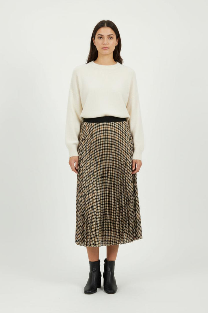 Jupe Plissée Marron et Noir - Taille M/38 de la marque Maje | PARAD99394 - Vendu par Paradigme - Image 1