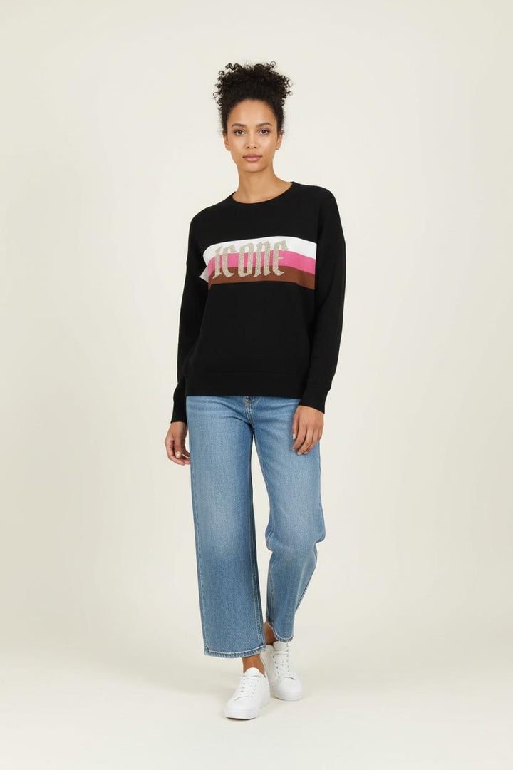 Sweat Noir blanc rose et marron - Taille S/36 de la marque Suncoo | PARAD99395 - Vendu par Paradigme - Image 1