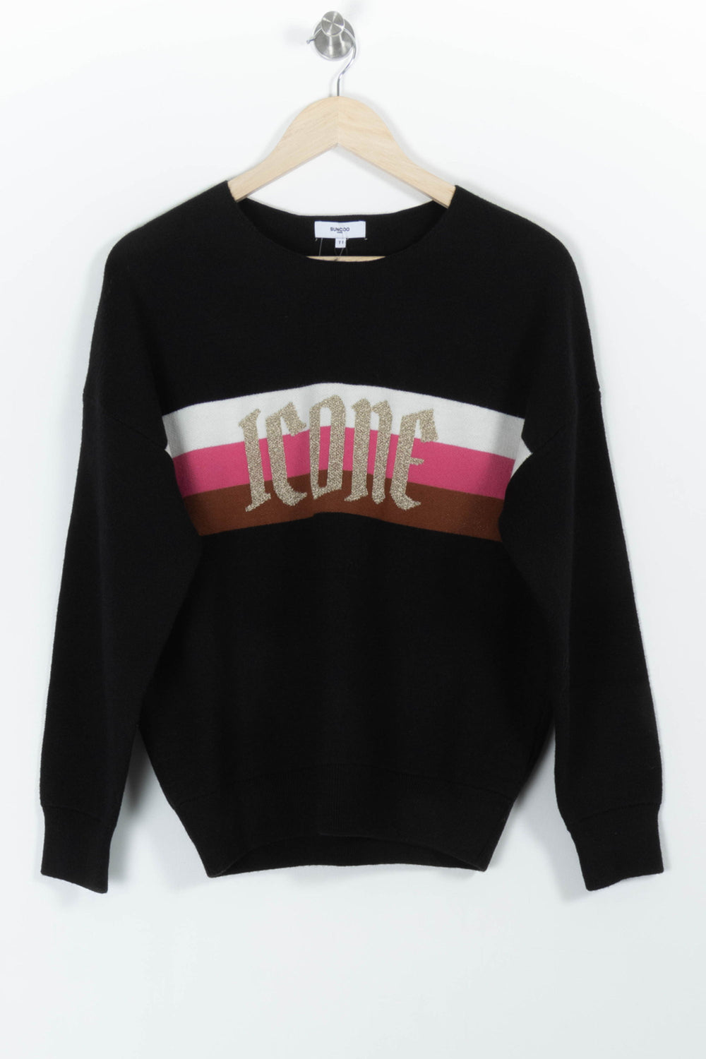 Sweat Noir blanc rose et marron - Taille S/36 de la marque Suncoo | PARAD99395 - Vendu par Paradigme - Image 2