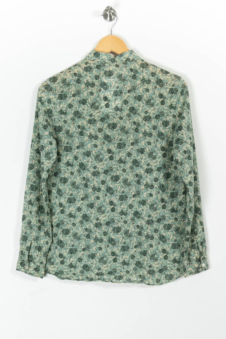 Chemise Fleurie Verte et Beige - Taille XS/34 de la marque Sézane | PARAD99401 - Vendu par Paradigme - Image 4