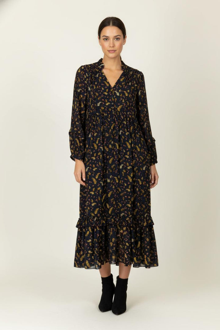 Robe Longue Noire et Jaune - Taille L/40 de la marque Claudie Pierlot | PARAD99404 - Vendu par Paradigme - Image 1