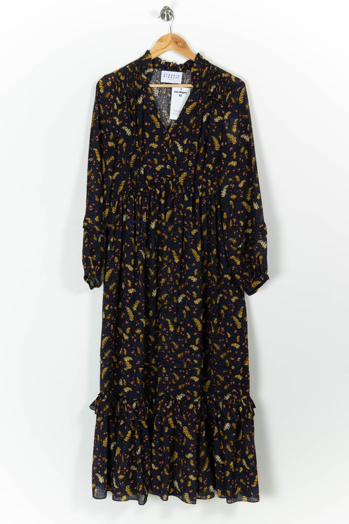 Robe Longue Noire et Jaune - Taille L/40 de la marque Claudie Pierlot | PARAD99404 - Vendu par Paradigme - Image 2