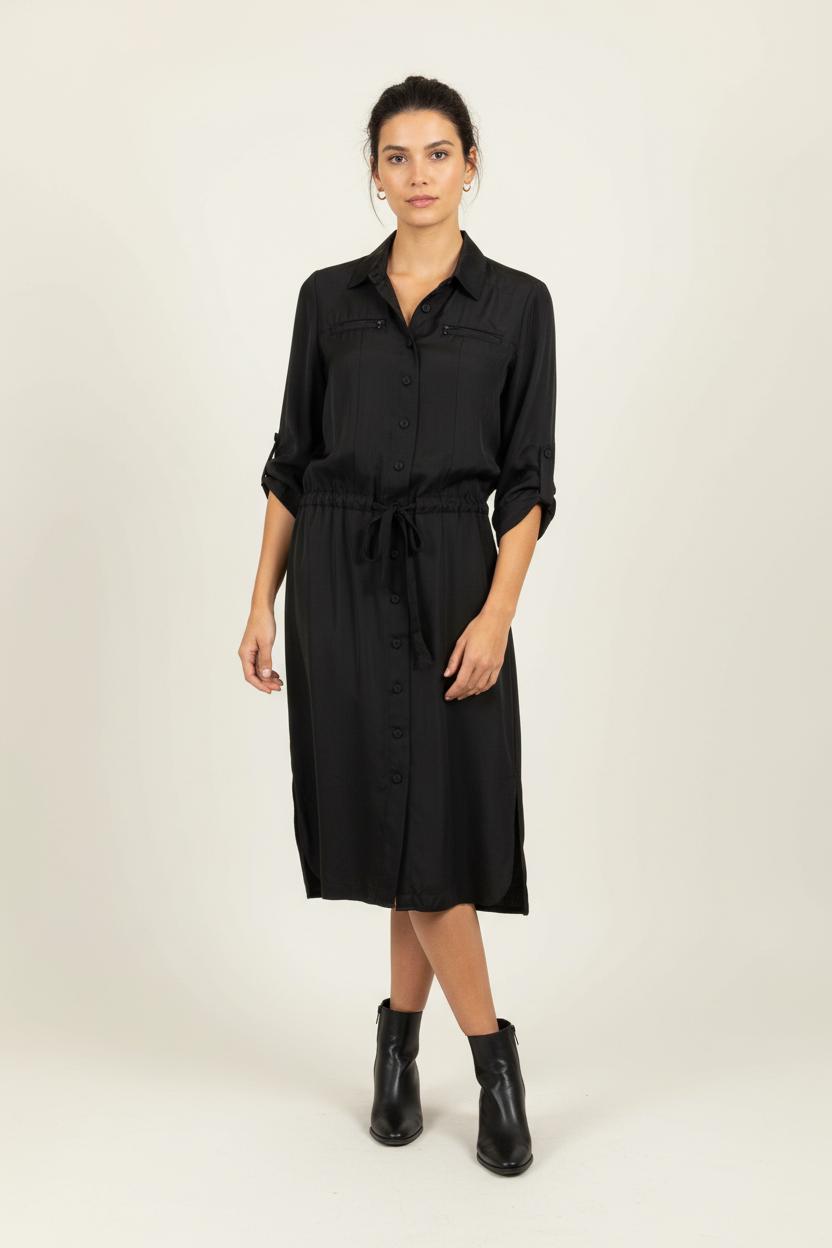 Robe Chemise Noire - Taille S/36 de la marque Paule Ka | PARAD99420 - Vendu par Paradigme - Image 1