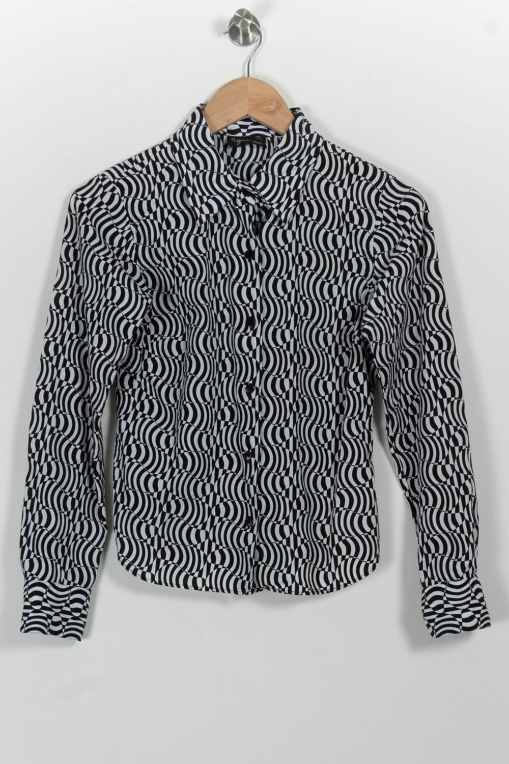 Chemise Noire et Blanche - Taille S/36 de la marque Agnès b. | PARAD99421 - Vendu par Paradigme - Image 2