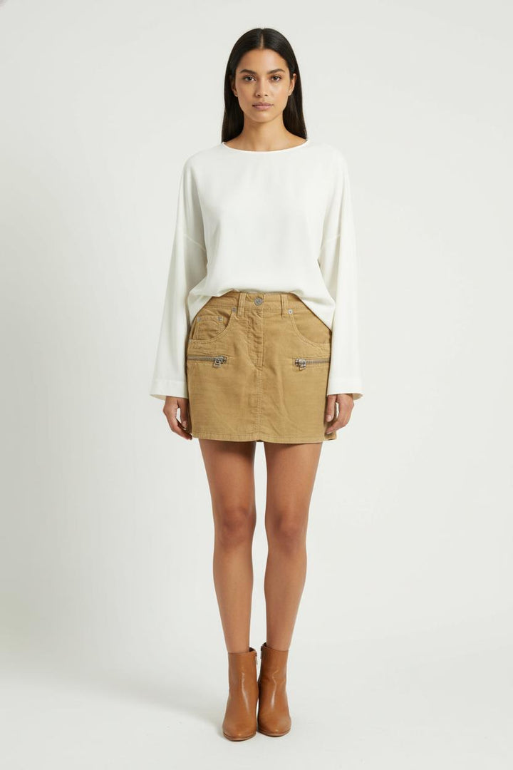 Jupe en Velours Beige - Taille S/36 de la marque Isabel Marant étoile | PARAD99424 - Vendu par Paradigme - Image 1
