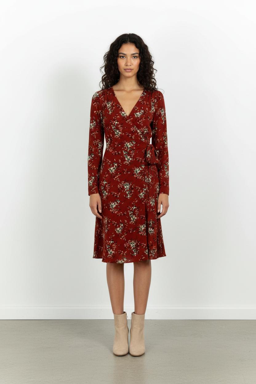 Robe portefeuille bordeaux - Taille XS/34 de la marque Sézane | PARAD99431 - Vendu par Paradigme - Image 1
