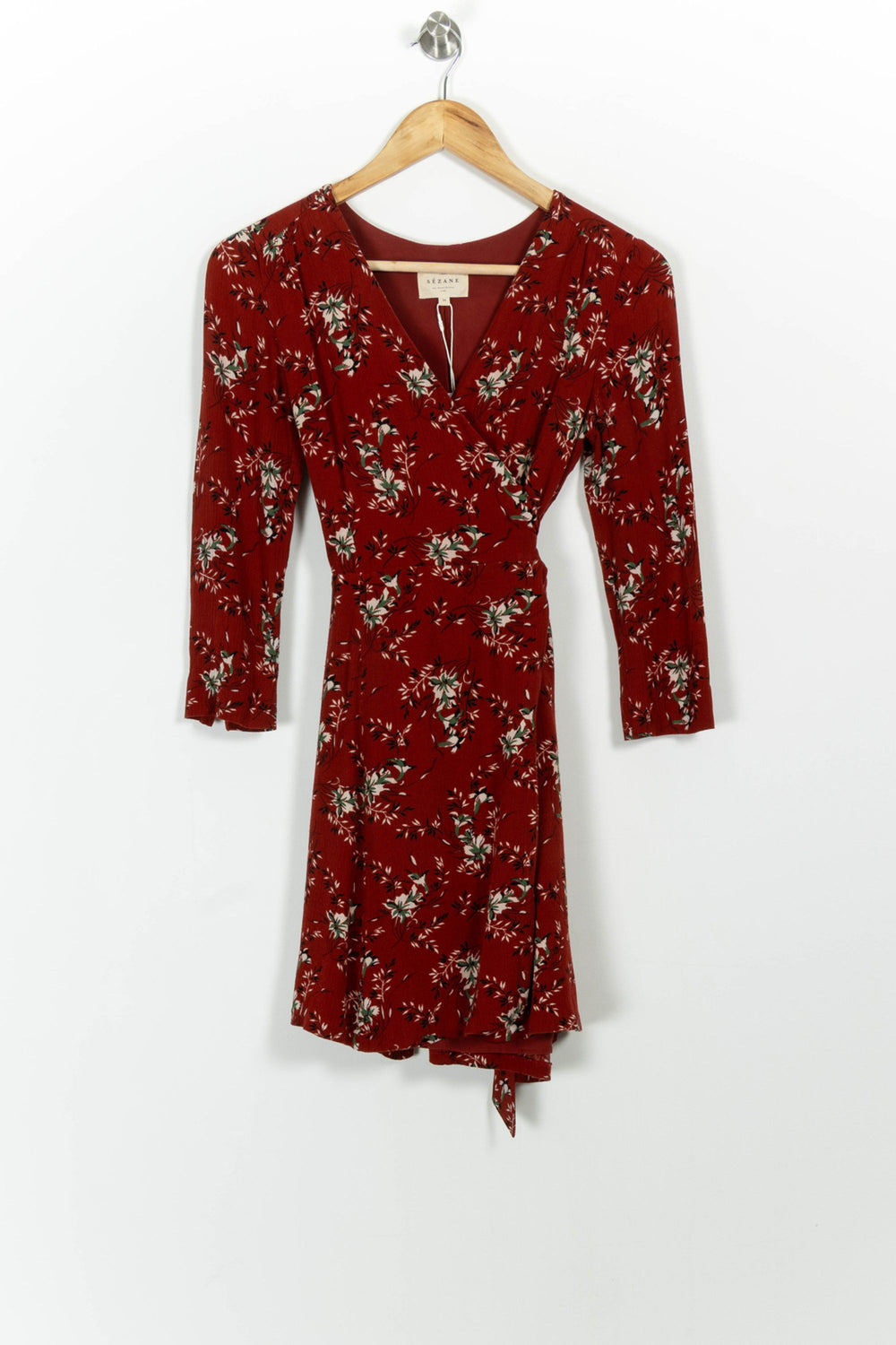 Robe portefeuille bordeaux - Taille XS/34 de la marque Sézane | PARAD99431 - Vendu par Paradigme - Image 2
