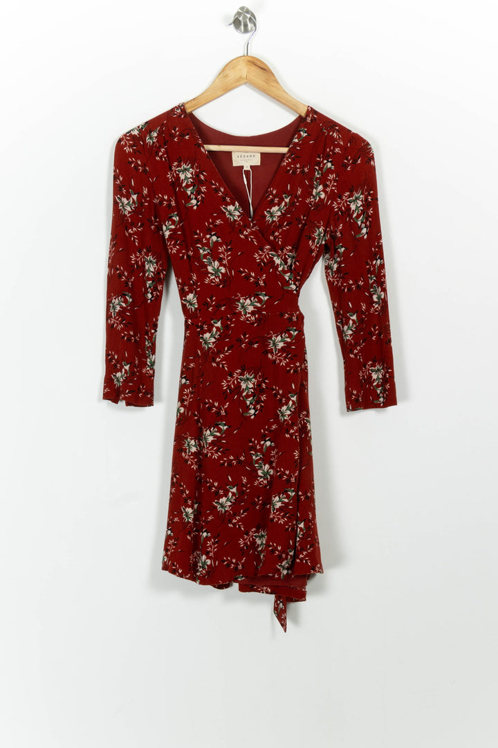 Robe portefeuille bordeaux - Taille XS/34 de la marque Sézane | PARAD99431 - Vendu par Paradigme - Image 2