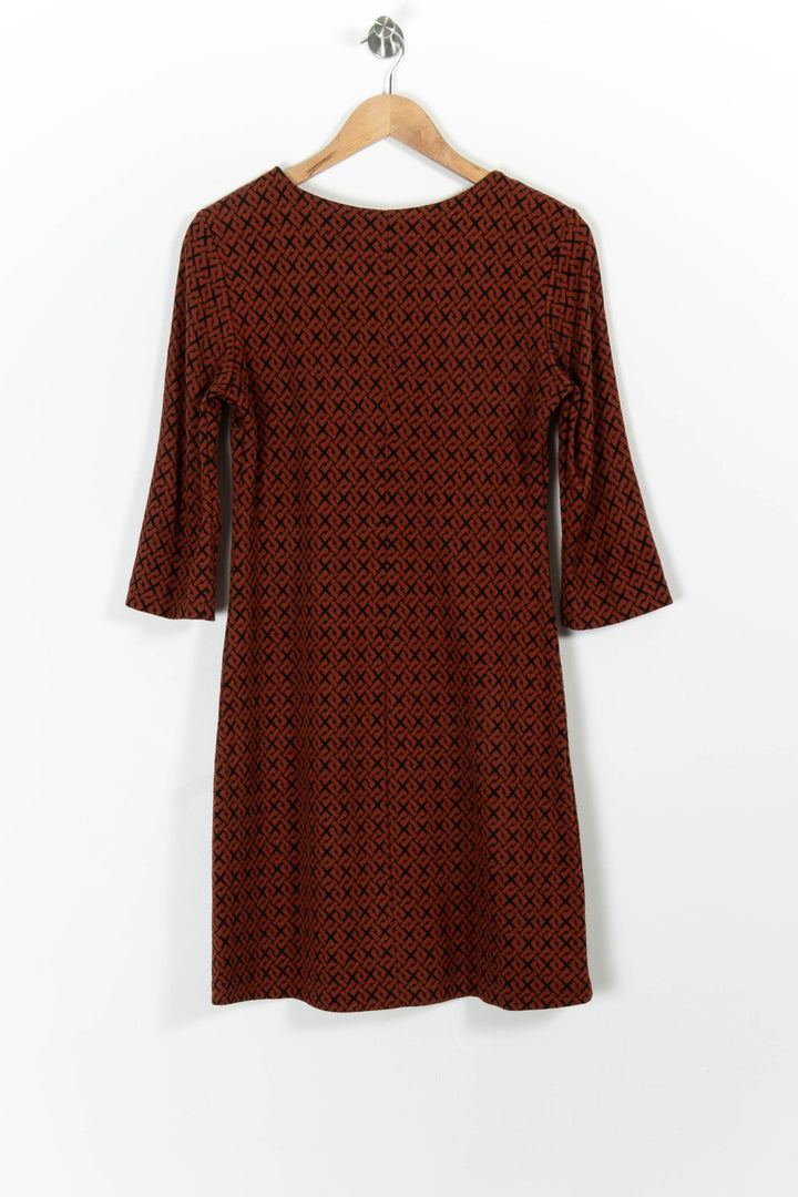 Robe Droite Bordeaux et Noir - Taille S/36 de la marque La Fée Maraboutée | PARAD99439 - Vendu par Paradigme - Image 4