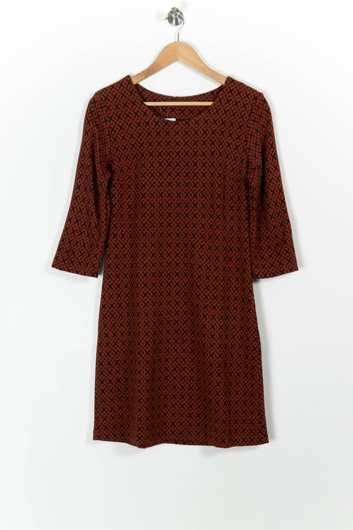 Robe Droite Bordeaux et Noir - Taille S/36 de la marque La Fée Maraboutée | PARAD99439 - Vendu par Paradigme - Image 2