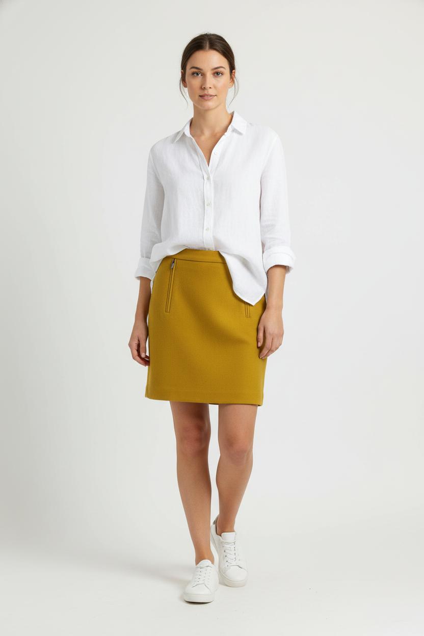 Jupe Droite Jaune - Taille XS/34 de la marque Comptoir des Cotonniers | PARAD99440 - Vendu par Paradigme - Image 1