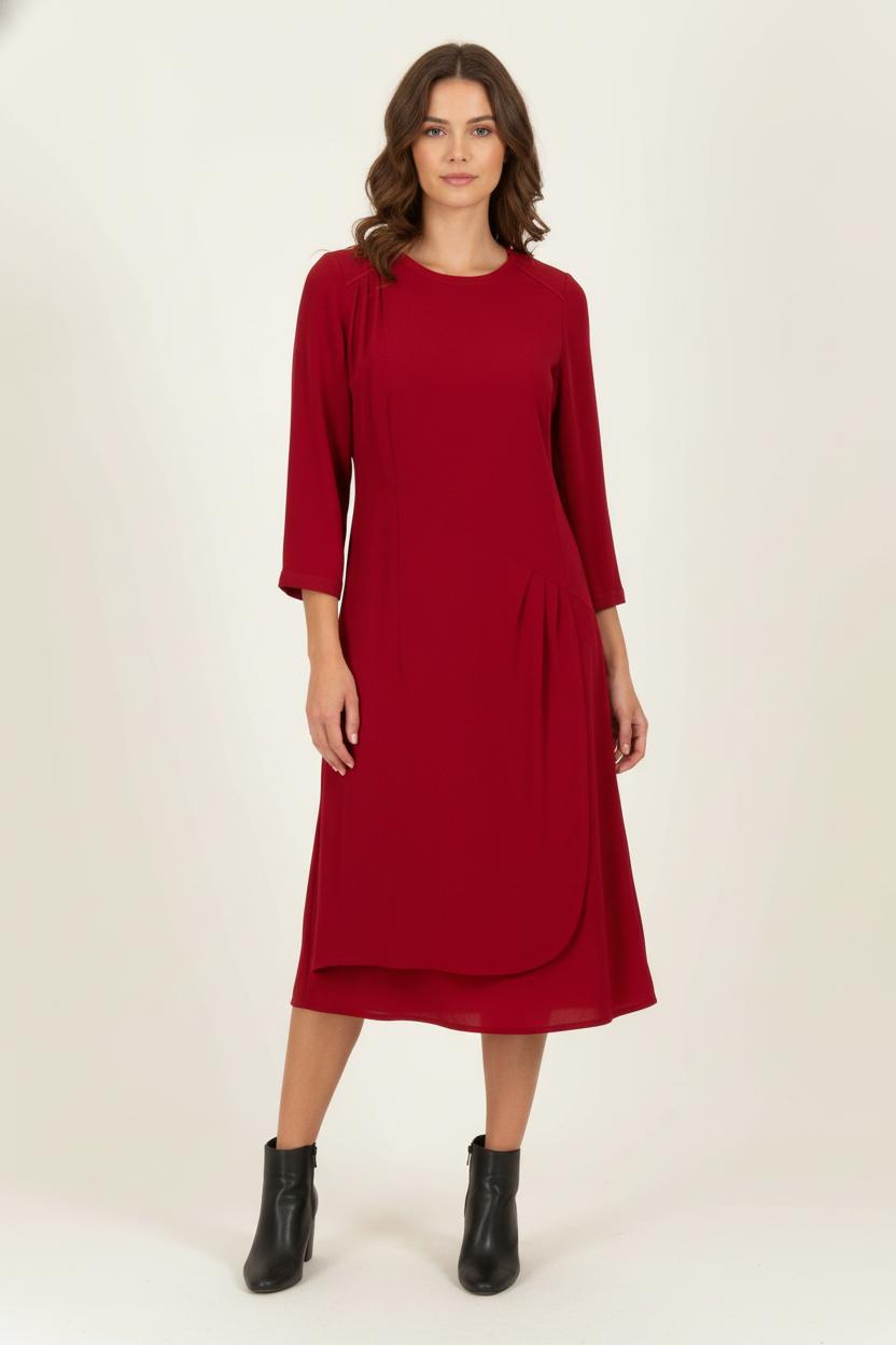 Robe Midi Bordeaux - Taille XS/34 de la marque IKKS | PARAD99442 - Vendu par Paradigme - Image 1