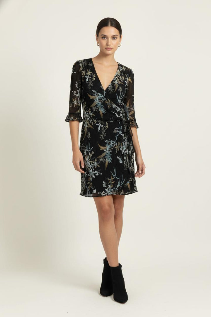 Robe Portefeuille Noire et Beige - Taille S/36 de la marque IKKS | PARAD99445 - Vendu par Paradigme - Image 1