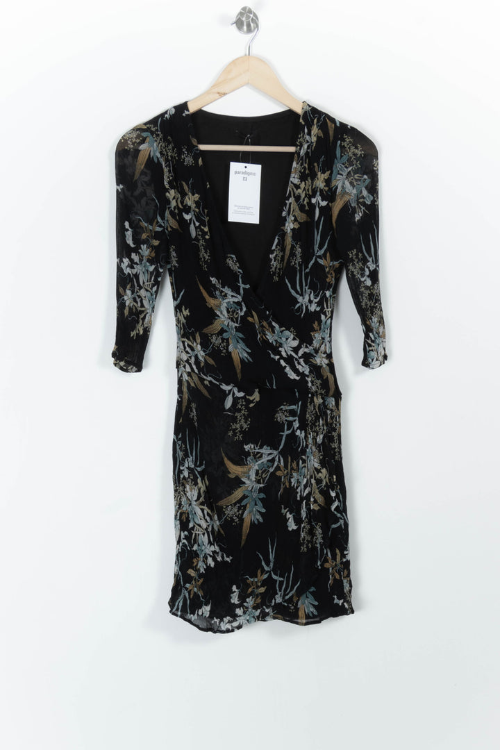 Robe Portefeuille Noire et Beige - Taille S/36 de la marque IKKS | PARAD99445 - Vendu par Paradigme - Image 2