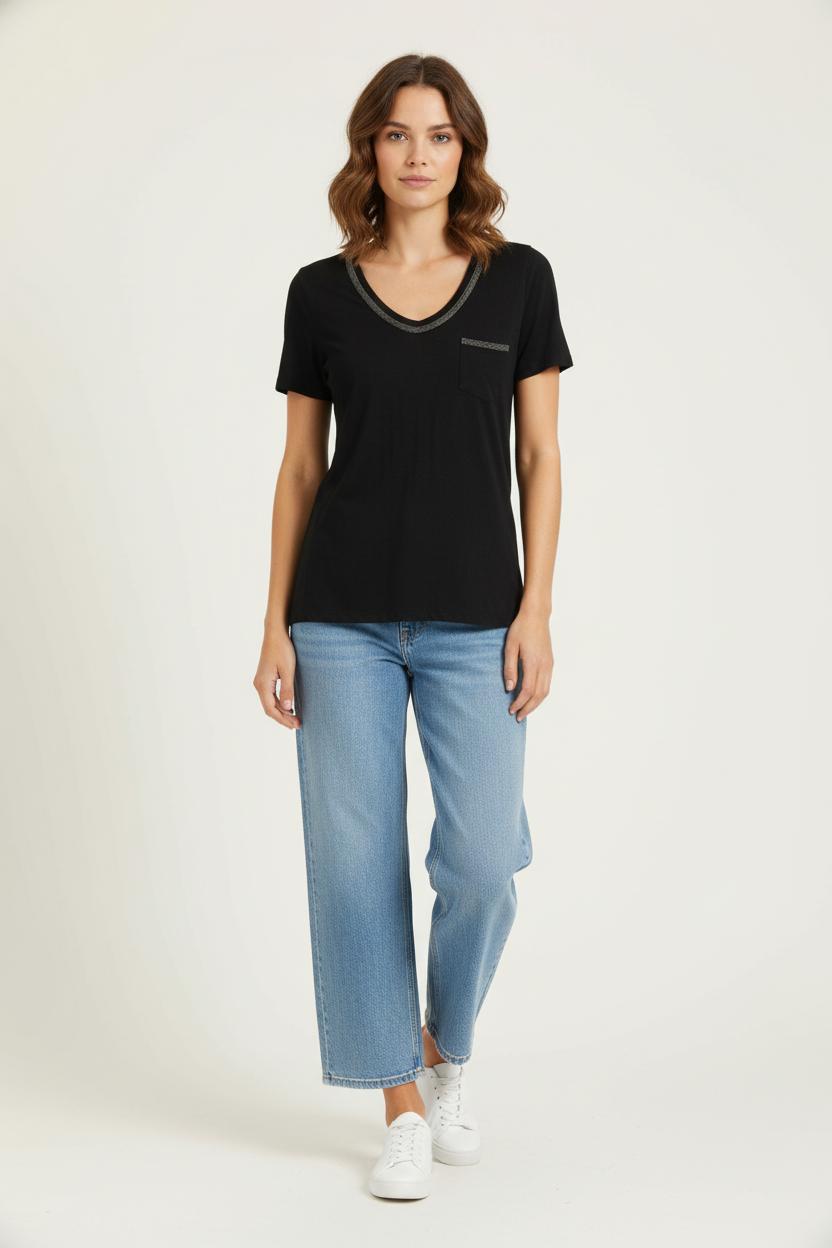 Tee-shirt Noir - Taille S/36 de la marque The Kooples | PARAD99447 - Vendu par Paradigme - Image 1