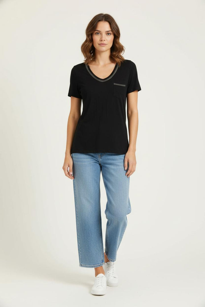 Tee-shirt Noir - Taille S/36 de la marque The Kooples | PARAD99447 - Vendu par Paradigme - Image 1
